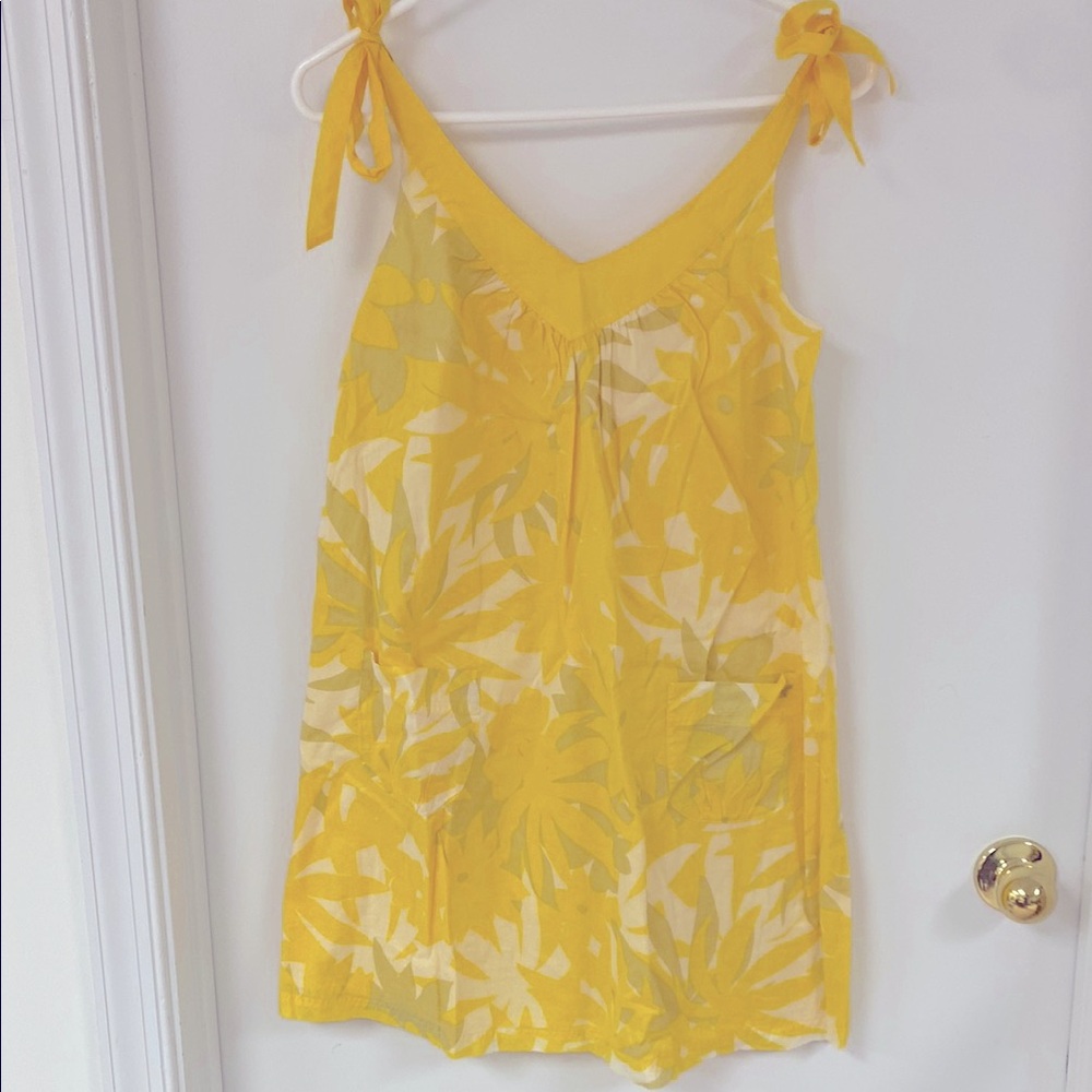 American Eagle Yellow Floral Sundress with tie shoulders